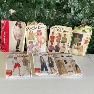 7 Vintage Women’s Shorts and Pants Sewing Pattern Collection